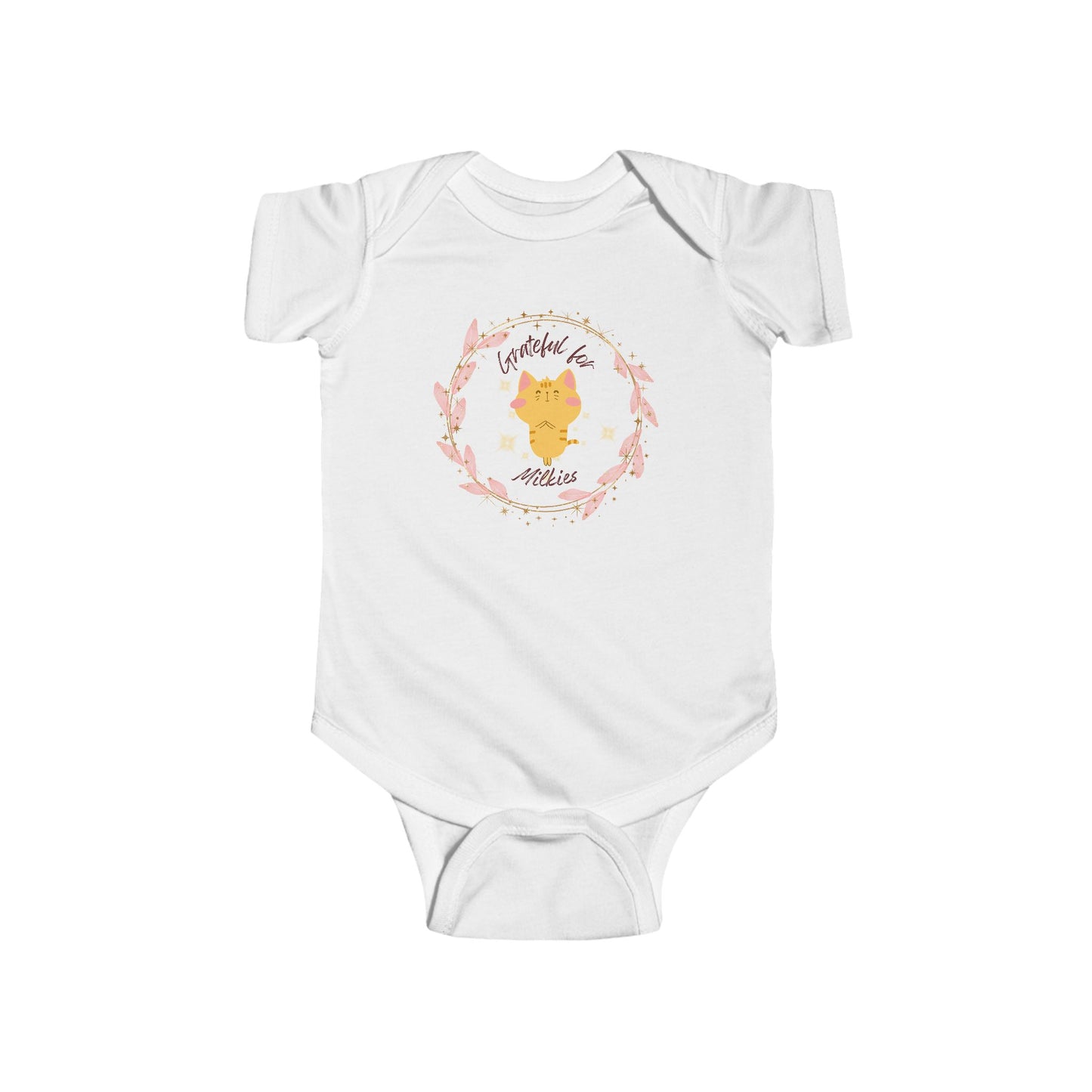 Infant Bodysuit - "Grateful for Milkies" Cat Design