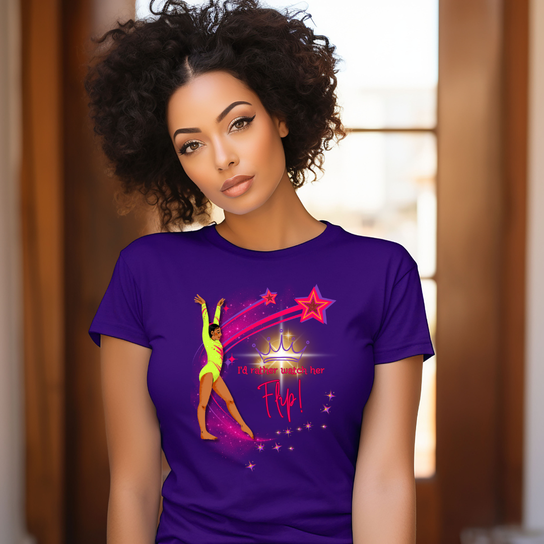 Shooting for the Stars - "I'd Rather Watch Her Flip!" Adult Unisex Tee