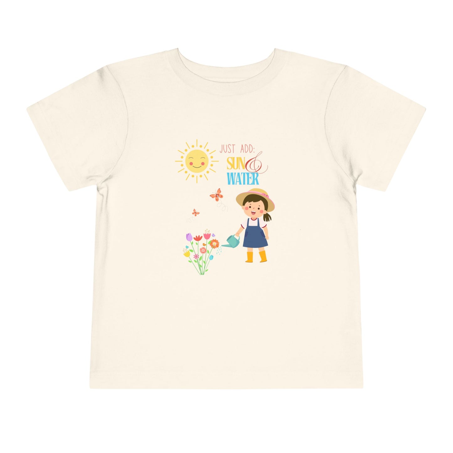 Toddler Tee - "Just Add Sun & Water" Gardening Butterfly Shirt