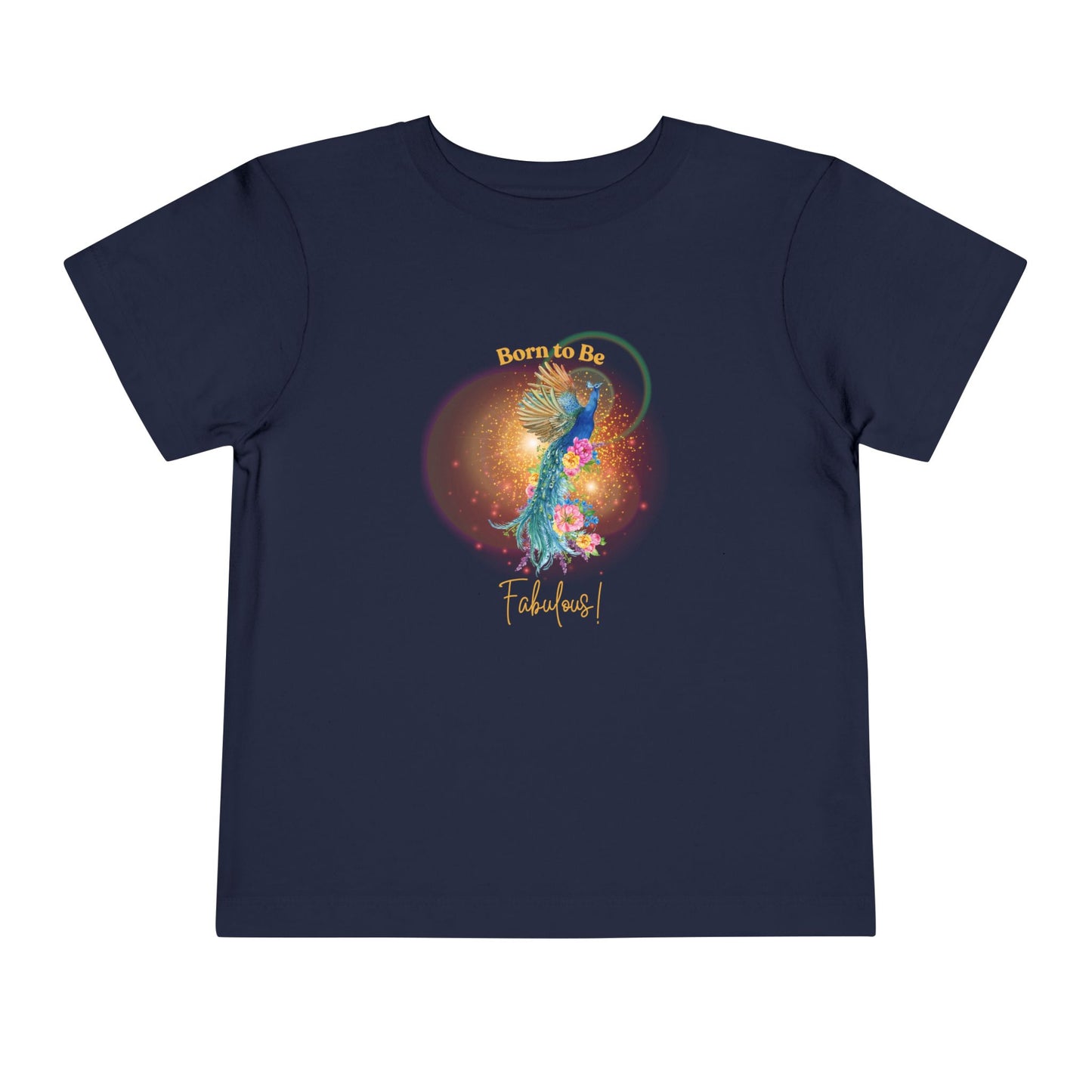 Toddler Tee - "Born to Be Fabulous!" Peacock Design