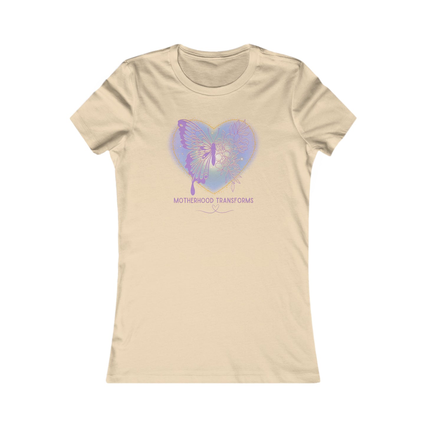 Women's Tee "Motherhood Transforms" Butterfly Mom Shirt