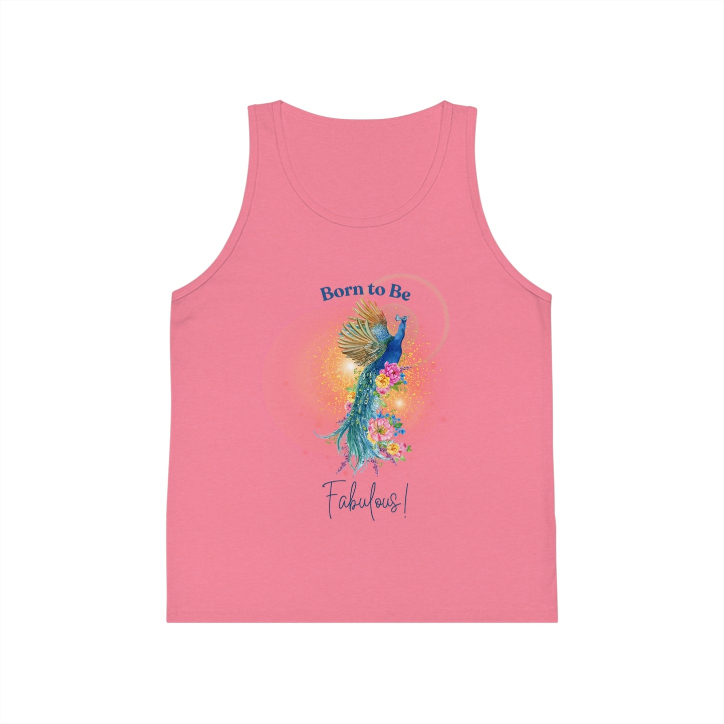 Kids Tank Top - "Born to be Fabulous" Magical Peacock Design