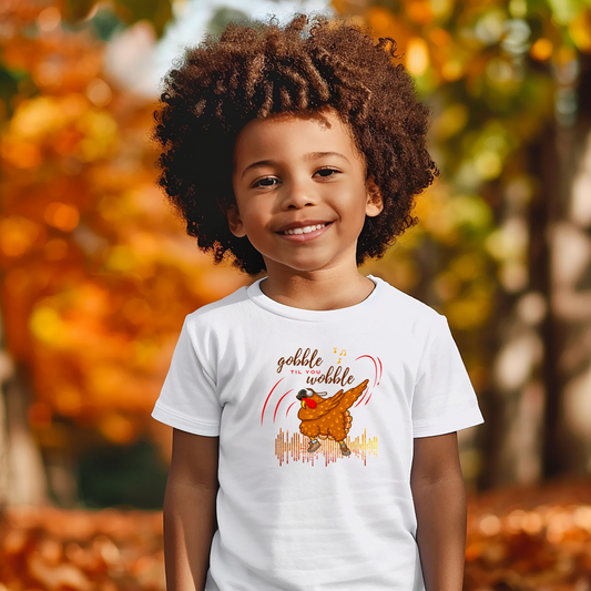 Youth Tee - "Gobble til you Wobble" Thanksgiving Design