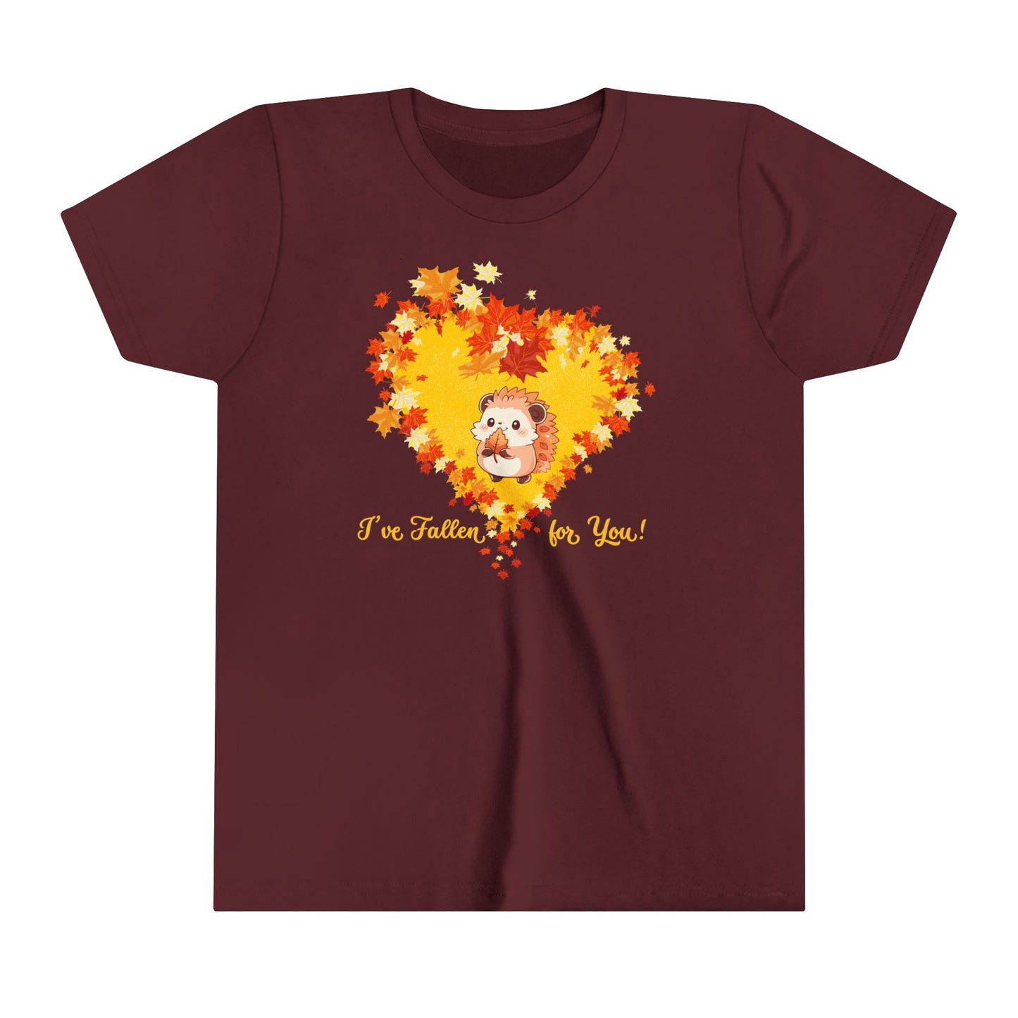 Youth Tee - "I've Fallen For You" Heart Leaves Design