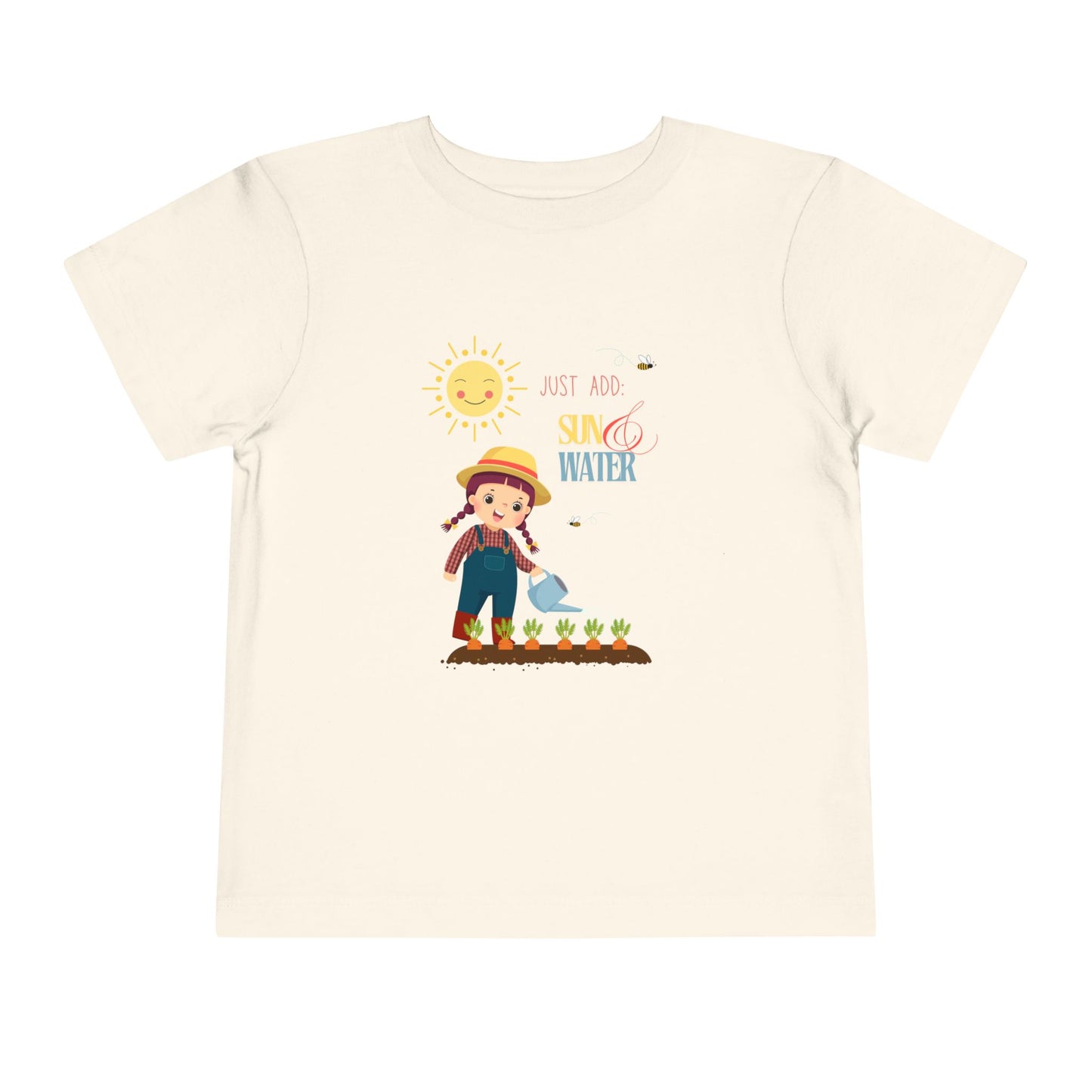 Toddler Tee - "Just Add Sun & Water" Gardening Bee Shirt