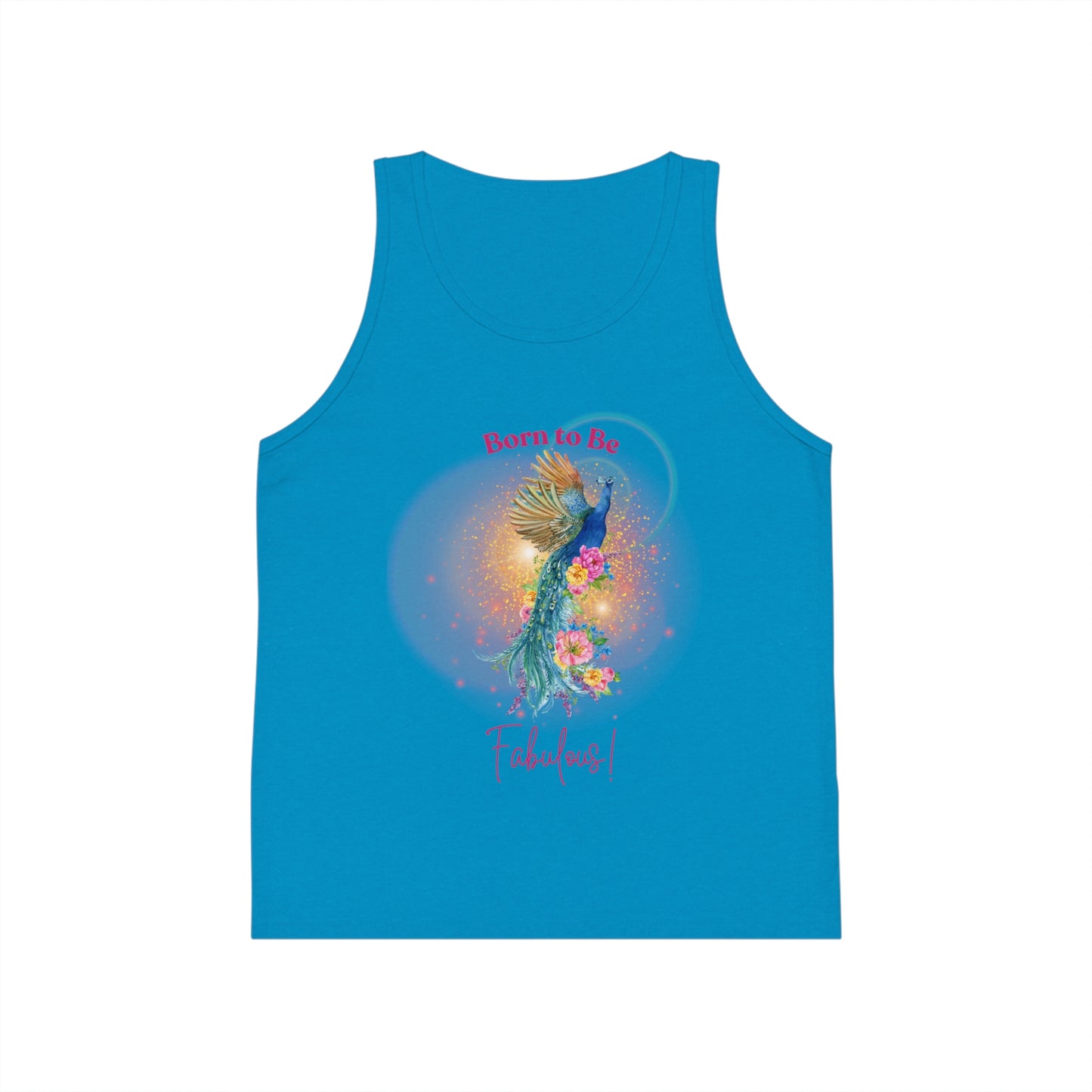 Kids Tank Top - "Born to be Fabulous" Magical Peacock Design