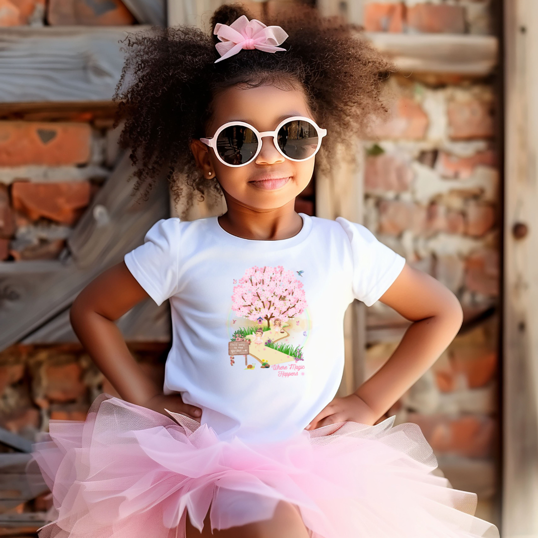 Toddler Tee - "This Way to the Garden" Magical Fairy Design