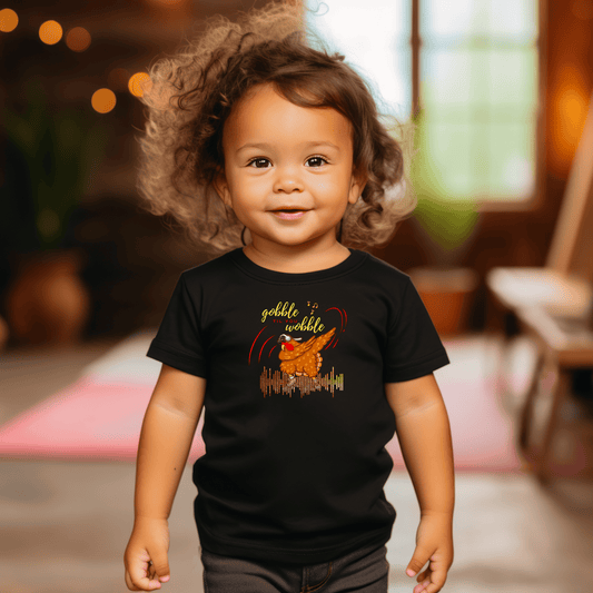 Toddler Tee - "Gobble til you Wobble" Thanksgiving Design