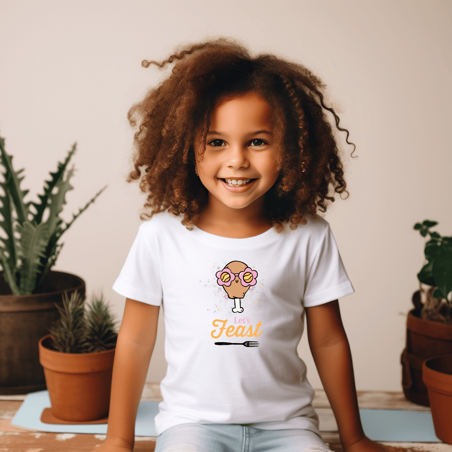 Toddler Tee - "Let's Feast" Thanksgiving Design