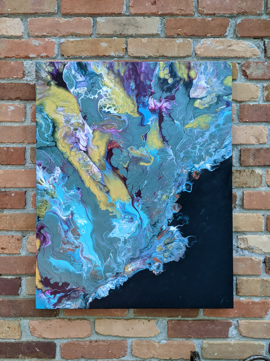 "Teal Elegance" Abstract Acrylic Painting